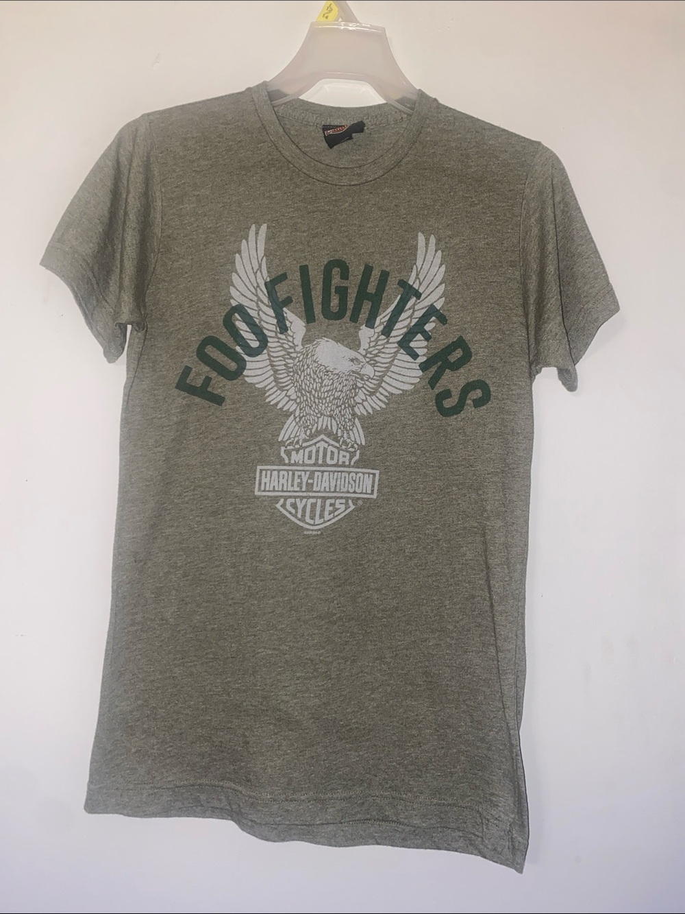 Harley-Davidson Olive  Tee with Green Foo Fighters Graphic